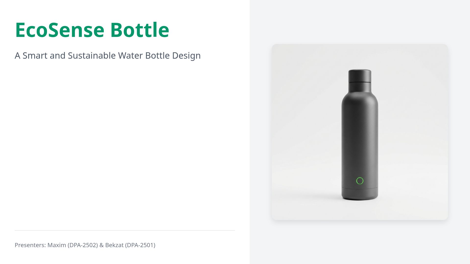 EcoSense: Smart and Sustainable Water Bottle Design