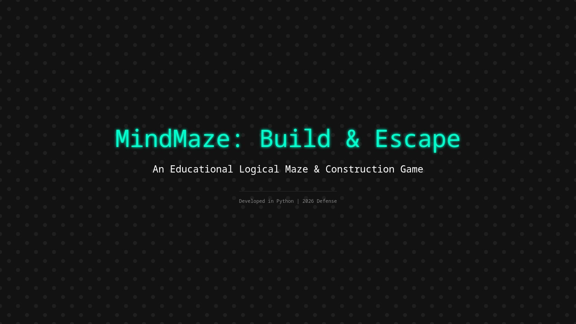 MindMaze: Educational Logical Puzzle Game in Python