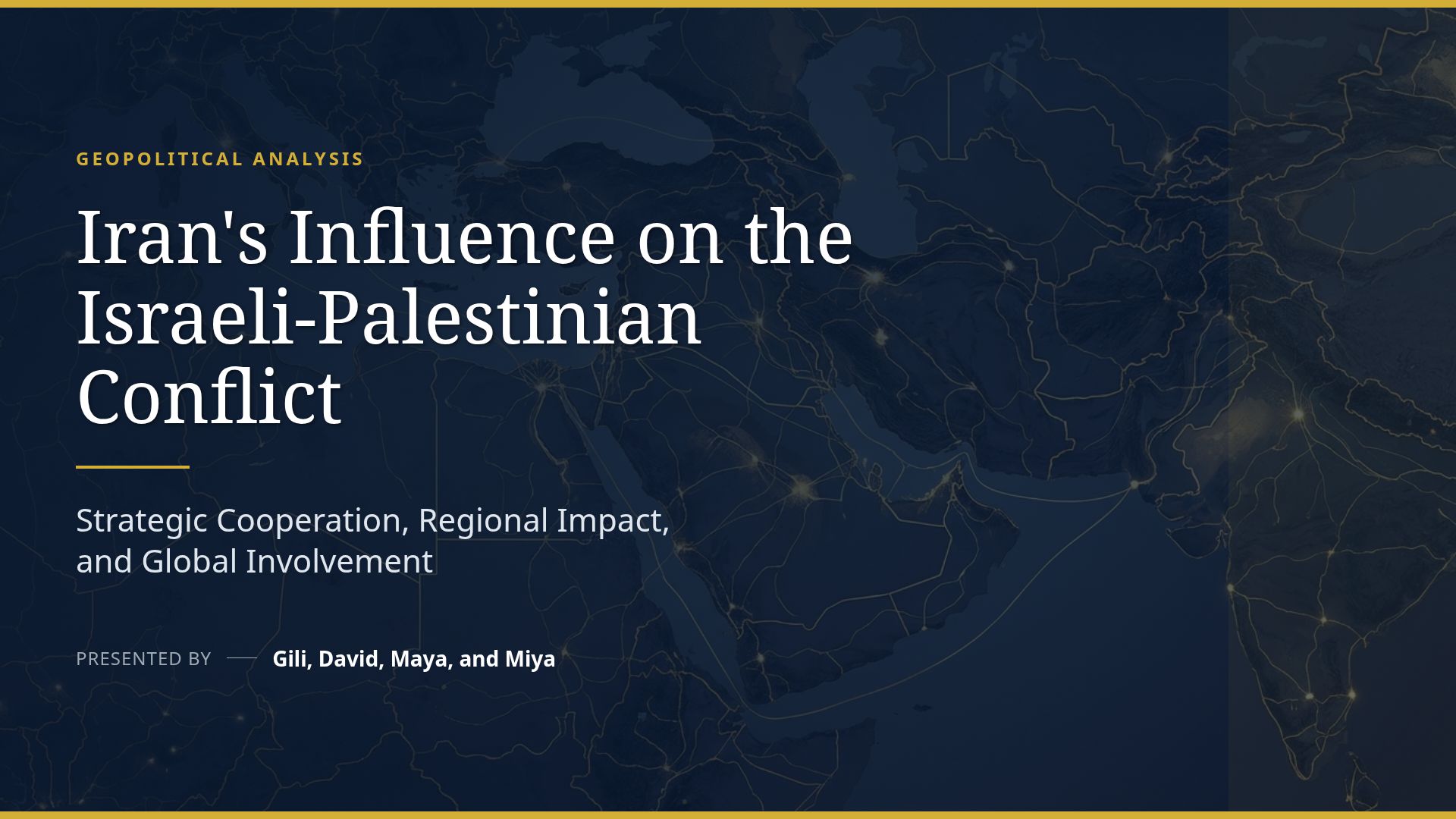 Iran's Role in the Israeli-Palestinian Conflict & Middle East
