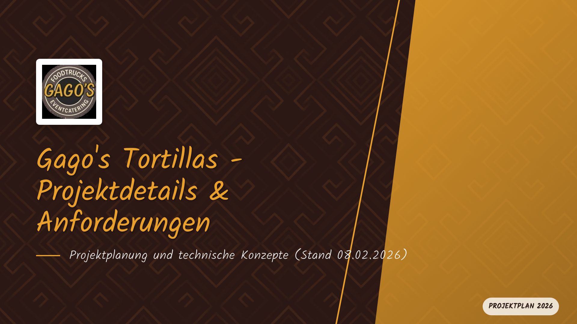 Projektplanung Gago's Tortillas: IT-Konzept & Branding