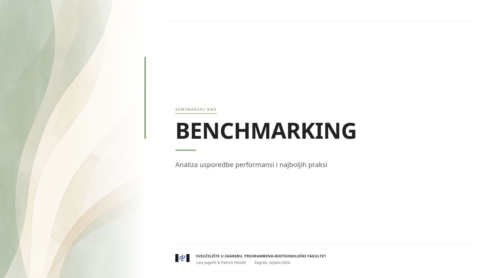 Benchmarking u prehrambenoj industriji: Analiza i prakse