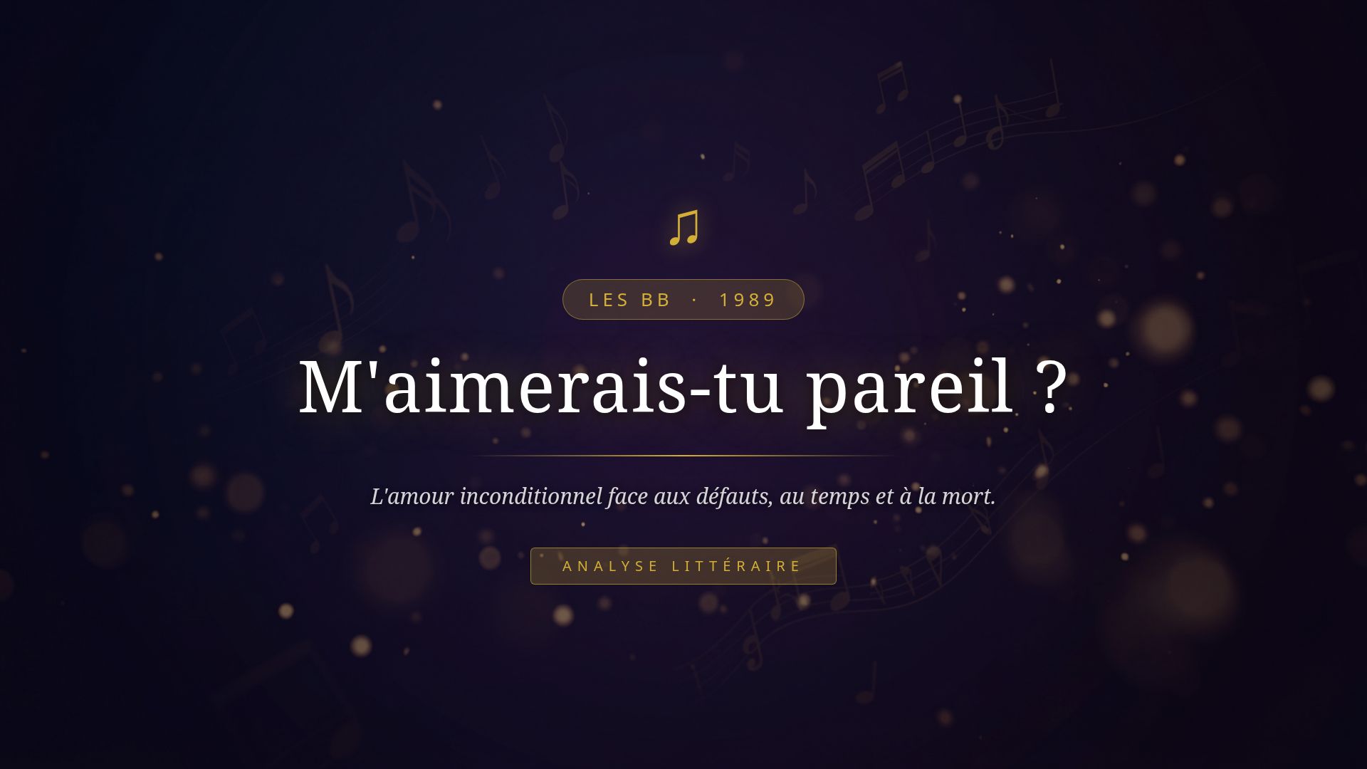 Analyse de 'M'aimerais-tu pareil ?' : Amour et vulnérabilité