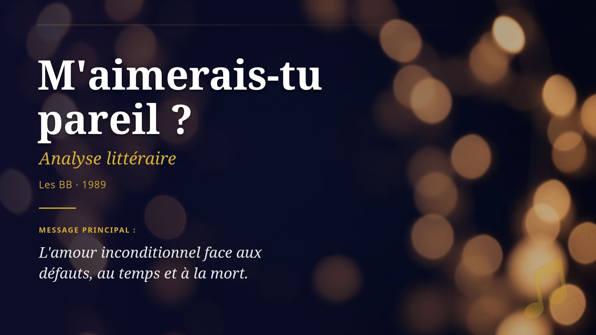Analyse de M'aimerais-tu pareil ? des BB : Texte et Langue