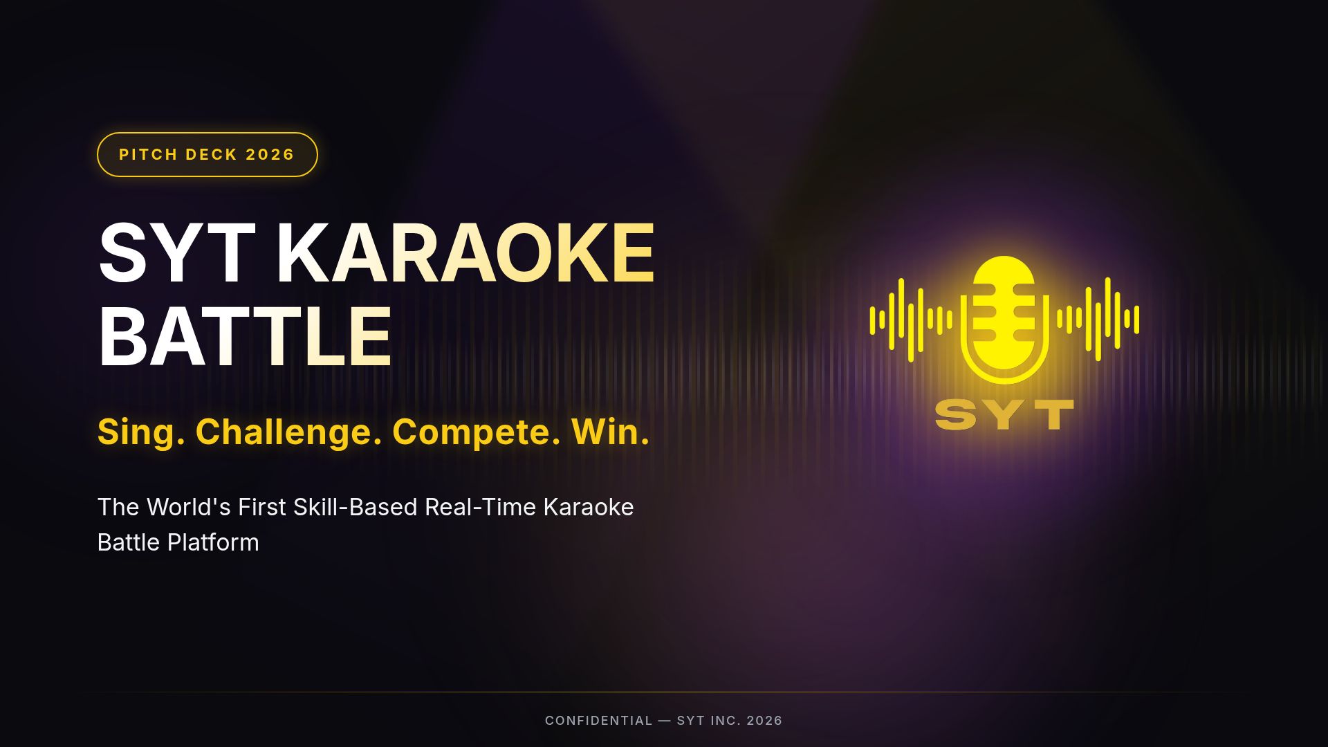 SYT Karaoke Battle: Skill-Based Real-Time Pitch Deck 2026