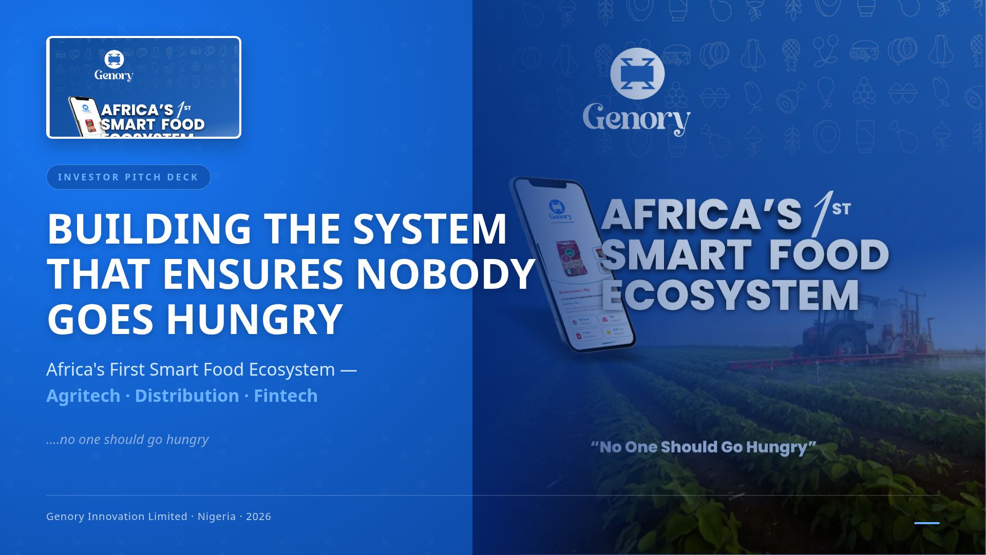 Genory Investor Pitch: Ending Food Insecurity in Africa