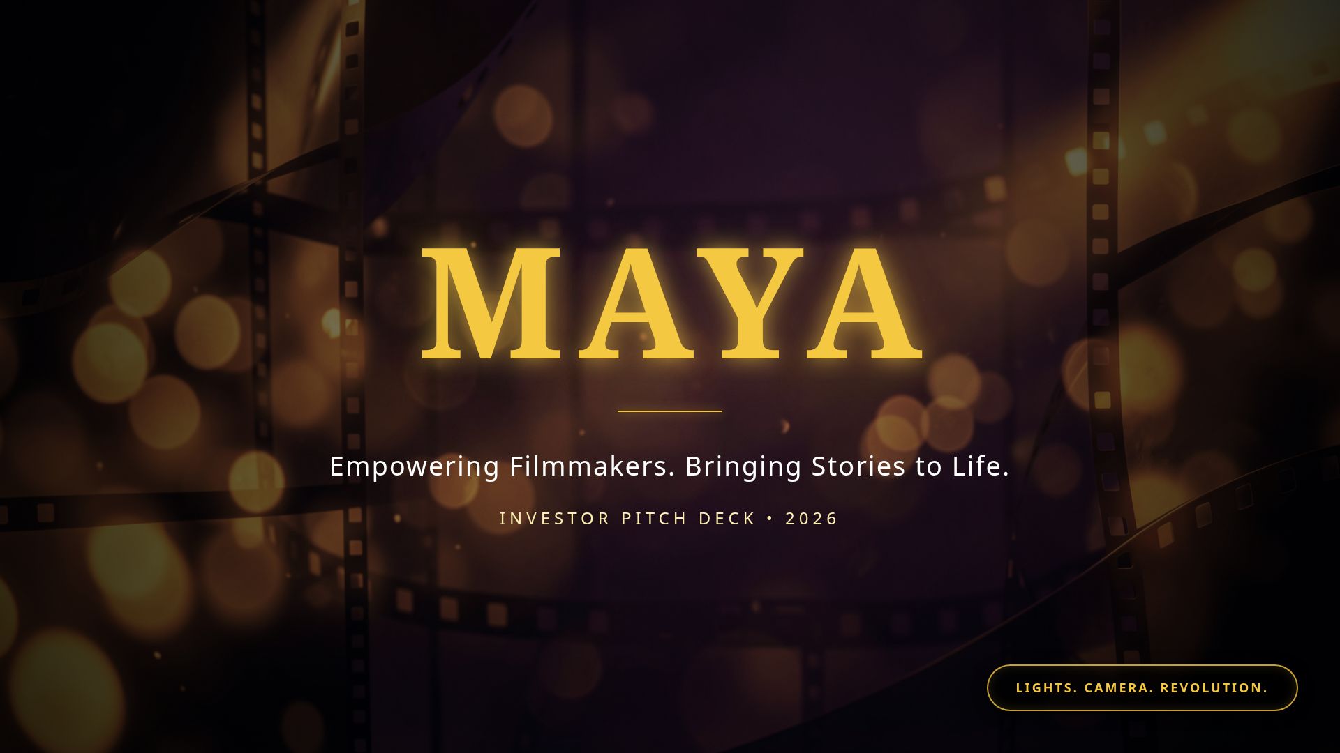 MAYA: All-in-One AI Filmmaking Pitch Deck