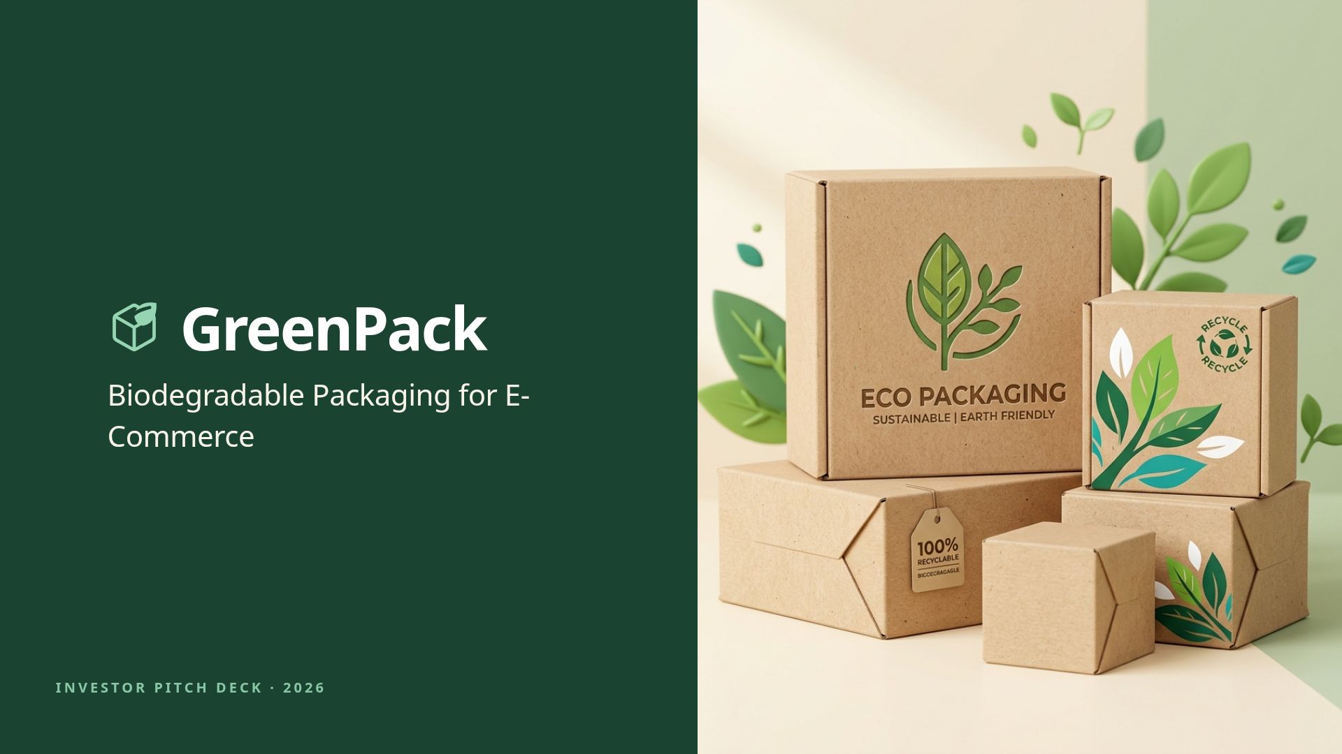 GreenPack: Biodegradable E-Commerce Packaging Pitch Deck