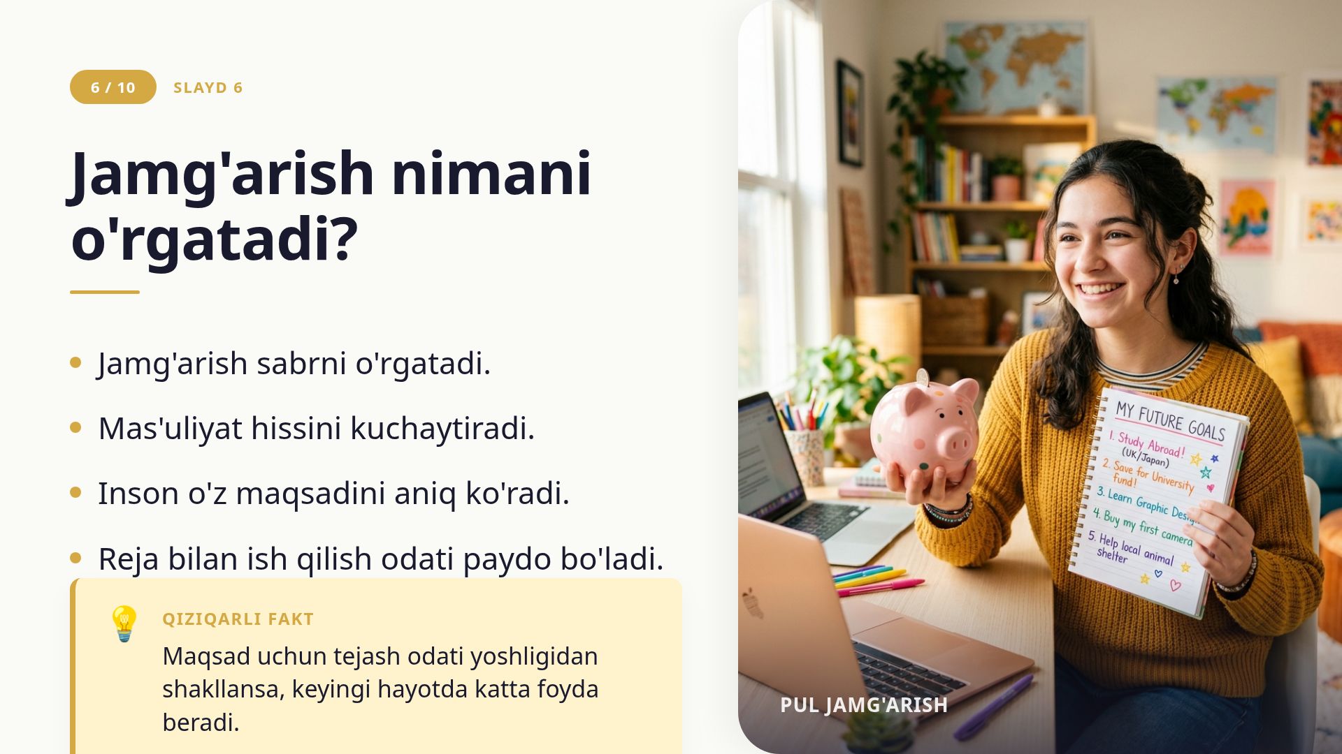 Pul jamg'arish va tejash: Yoshlar uchun moliyaviy darslik