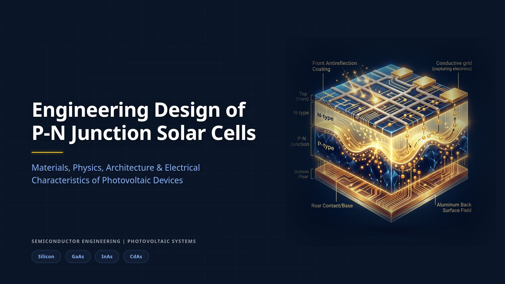 Engineering Design of P-N Junction Solar Cells & Physics
