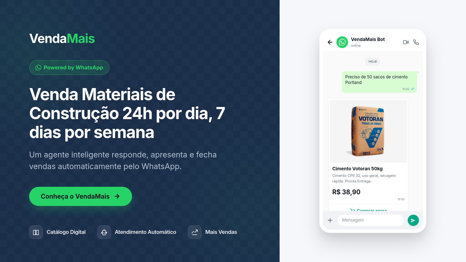 VendaMais: Automação de Vendas 24h por WhatsApp
