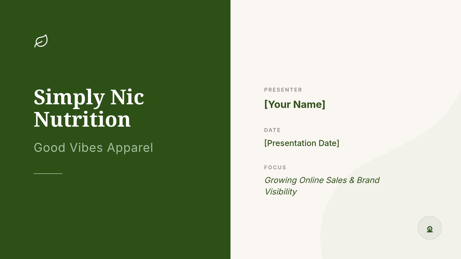 Digital Growth Strategy for Simply Nic Nutrition Apparel