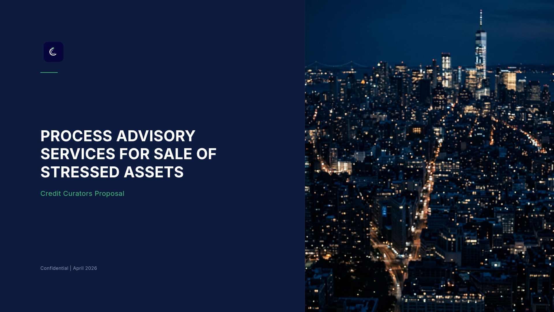 Process Advisory Services for Sale of Stressed Assets