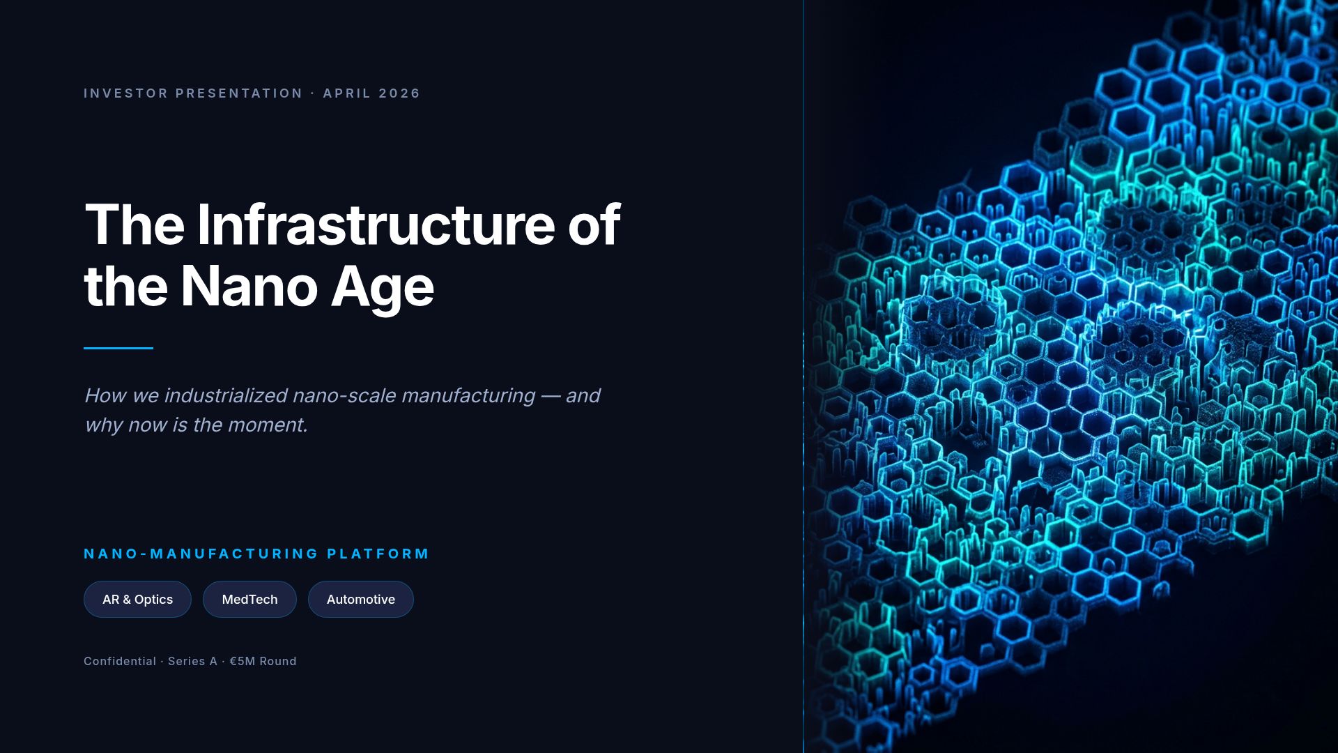 Industrializing Nano-Scale Manufacturing: Investor Pitch