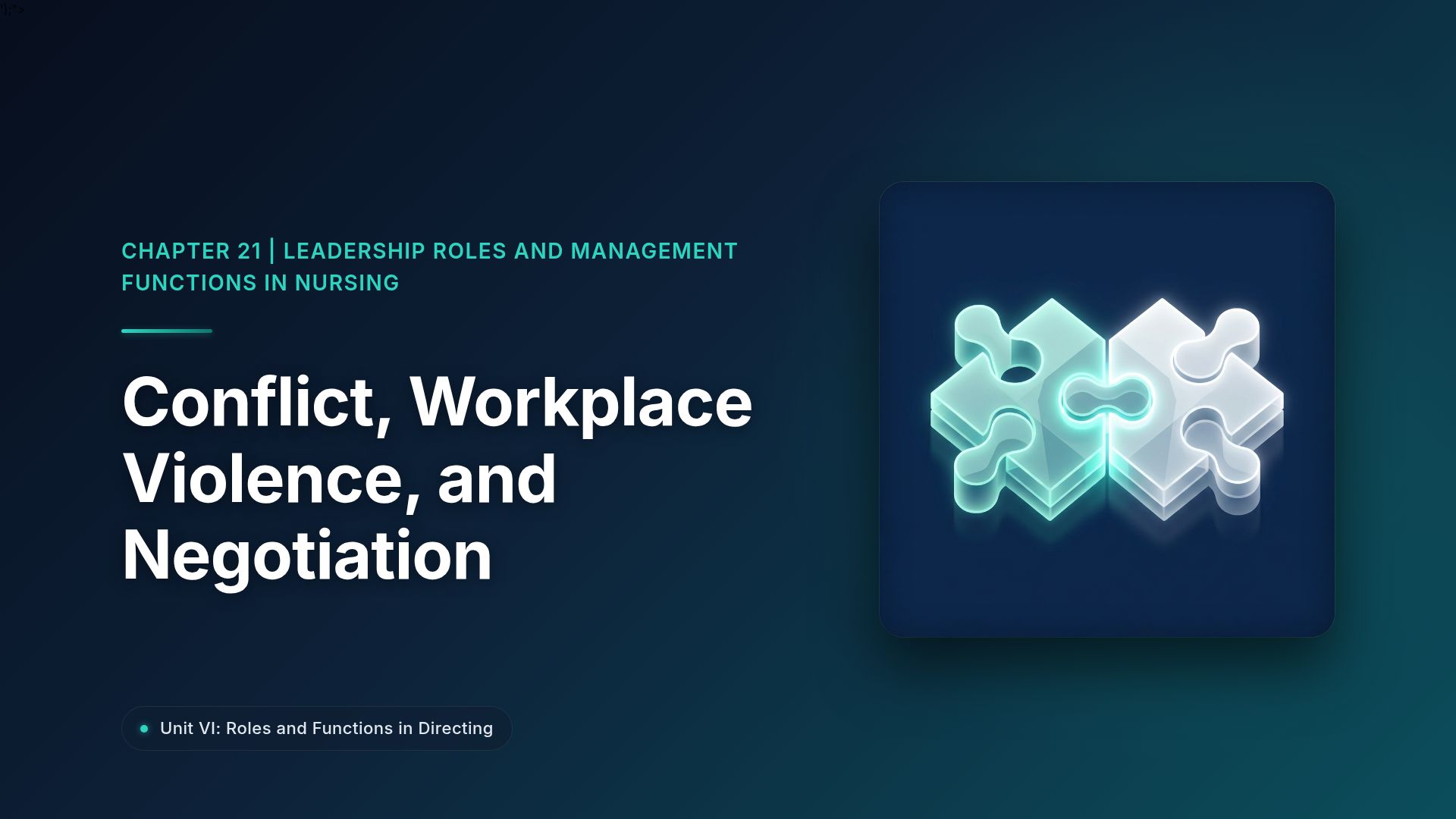 Conflict Management and Negotiation in Nursing Leadership