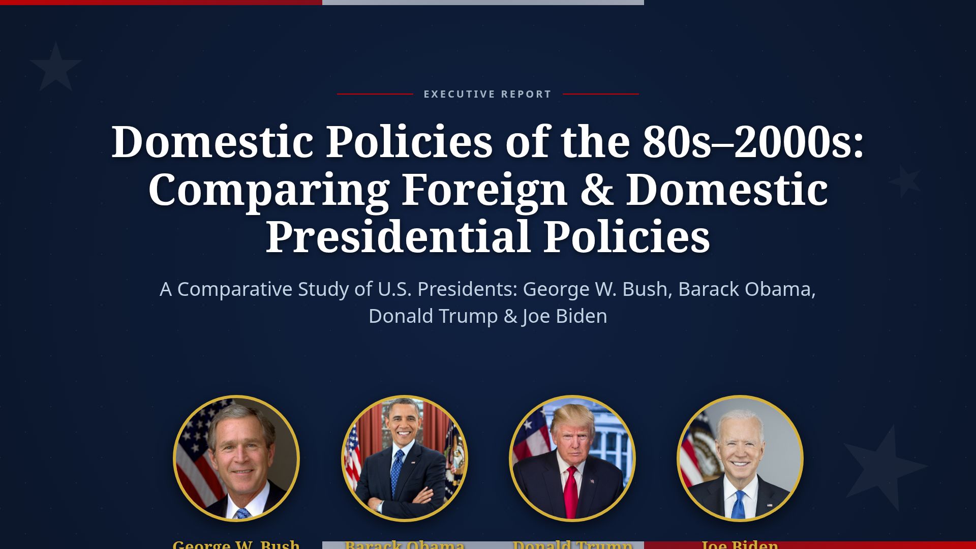 US Presidents Comparison: Bush, Obama, Trump & Biden