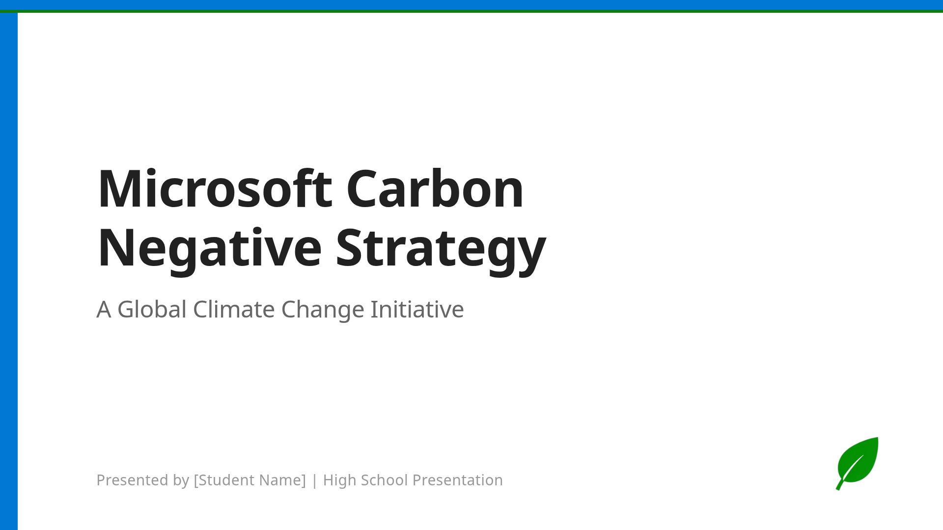 Microsoft Carbon Negative Strategy: 2030 Climate Initiative