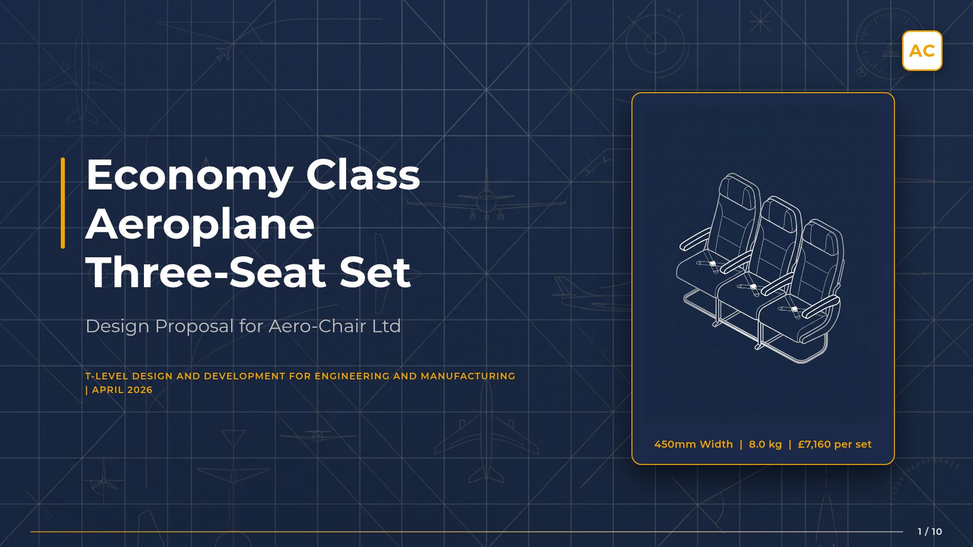 Aero-Chair Ltd: Economy Class Aircraft Seat Design Proposal