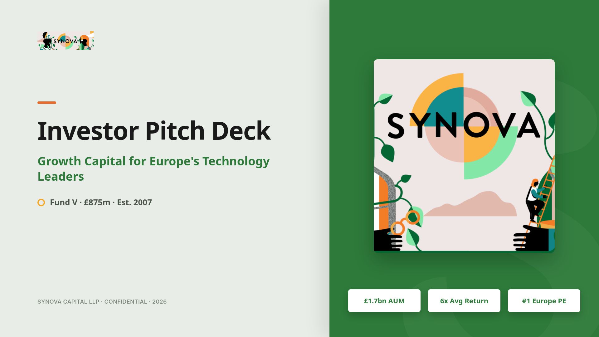Synova Capital Fund V: European Growth Equity Pitch Deck