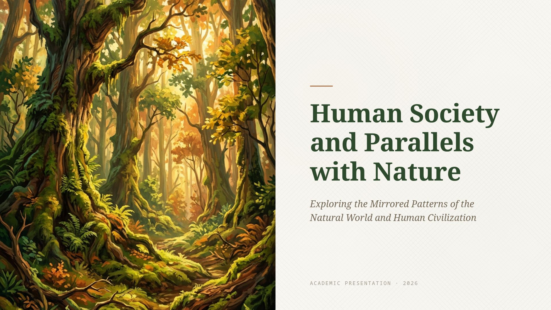 Nature's Blueprint for Human Civilization: Mirrored Worlds