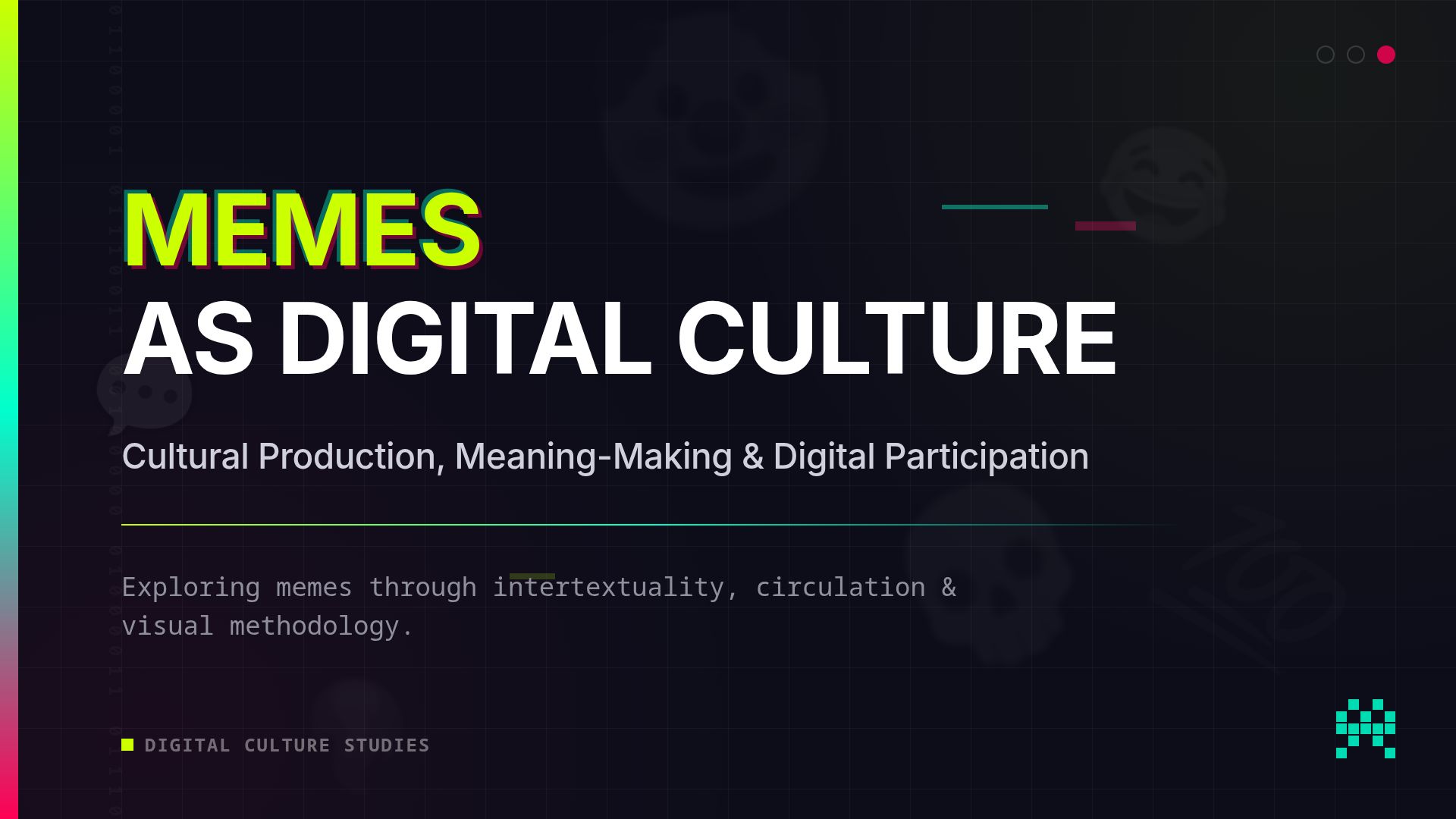 Understanding Memes: Digital Culture & Visual Methodology