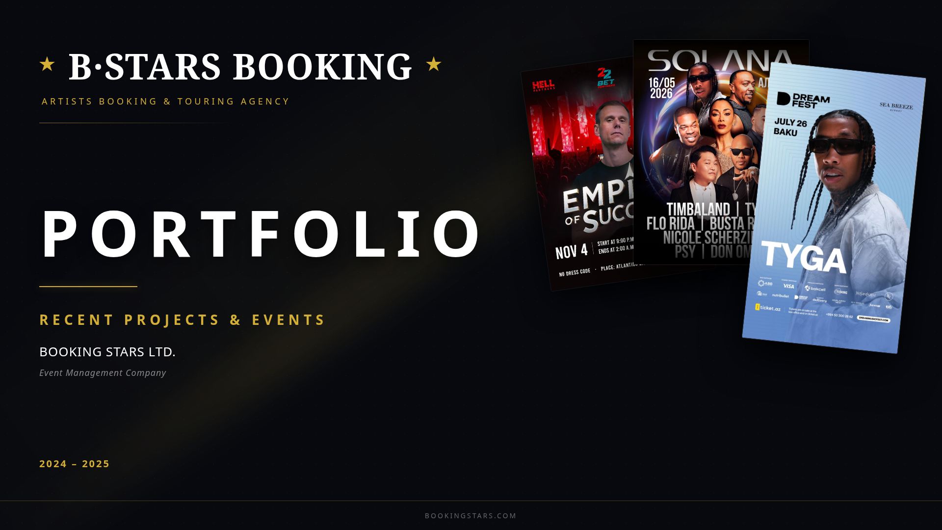 Booking Stars Ltd Portfolio: 2024–2025 Event Management