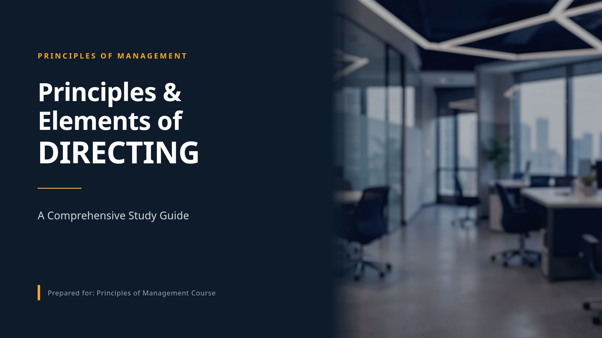 Mastering Directing: Principles and Elements of Management