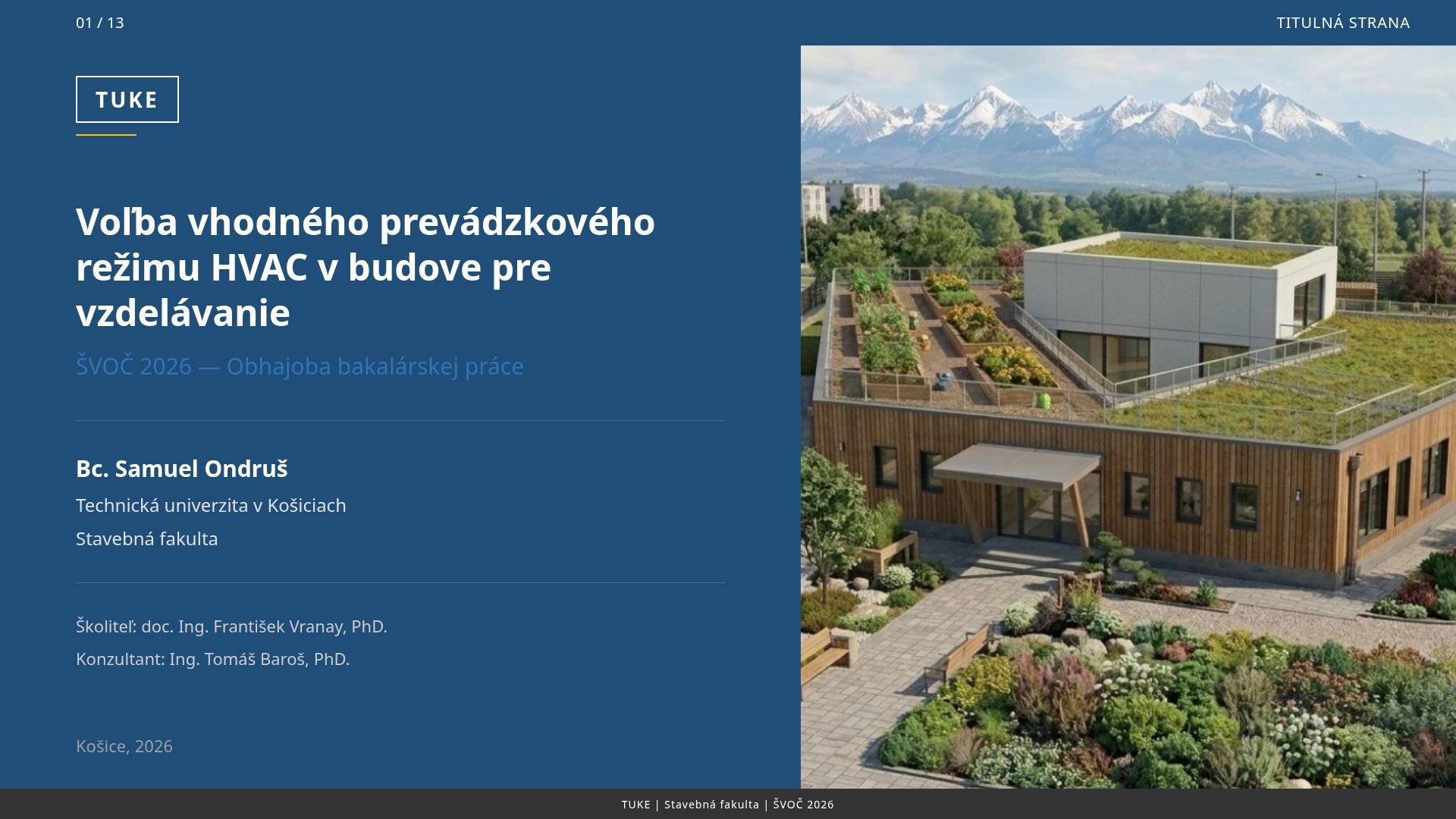 Optimalizácia režimov HVAC v budovách pre vzdelávanie