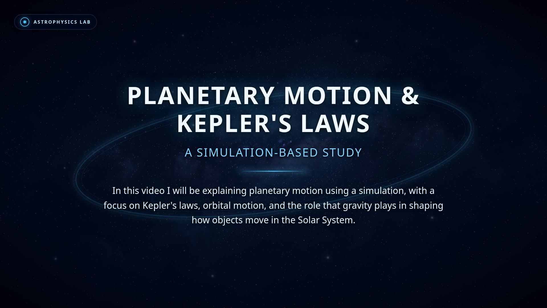 Kepler's Laws & Planetary Motion: Simulation Study