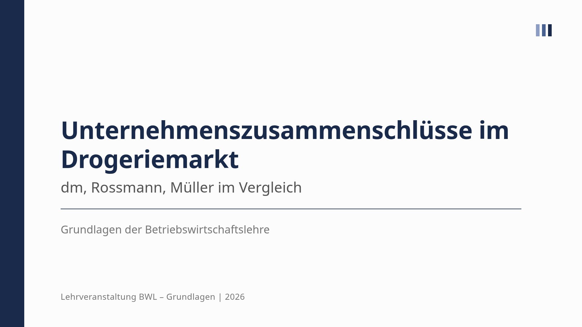 Unternehmenszusammenschlüsse im Drogeriemarkt: dm & Rossmann