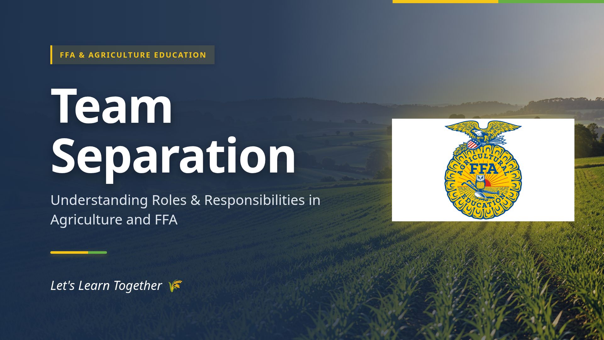 FFA & Agriculture Team Roles and Responsibilities