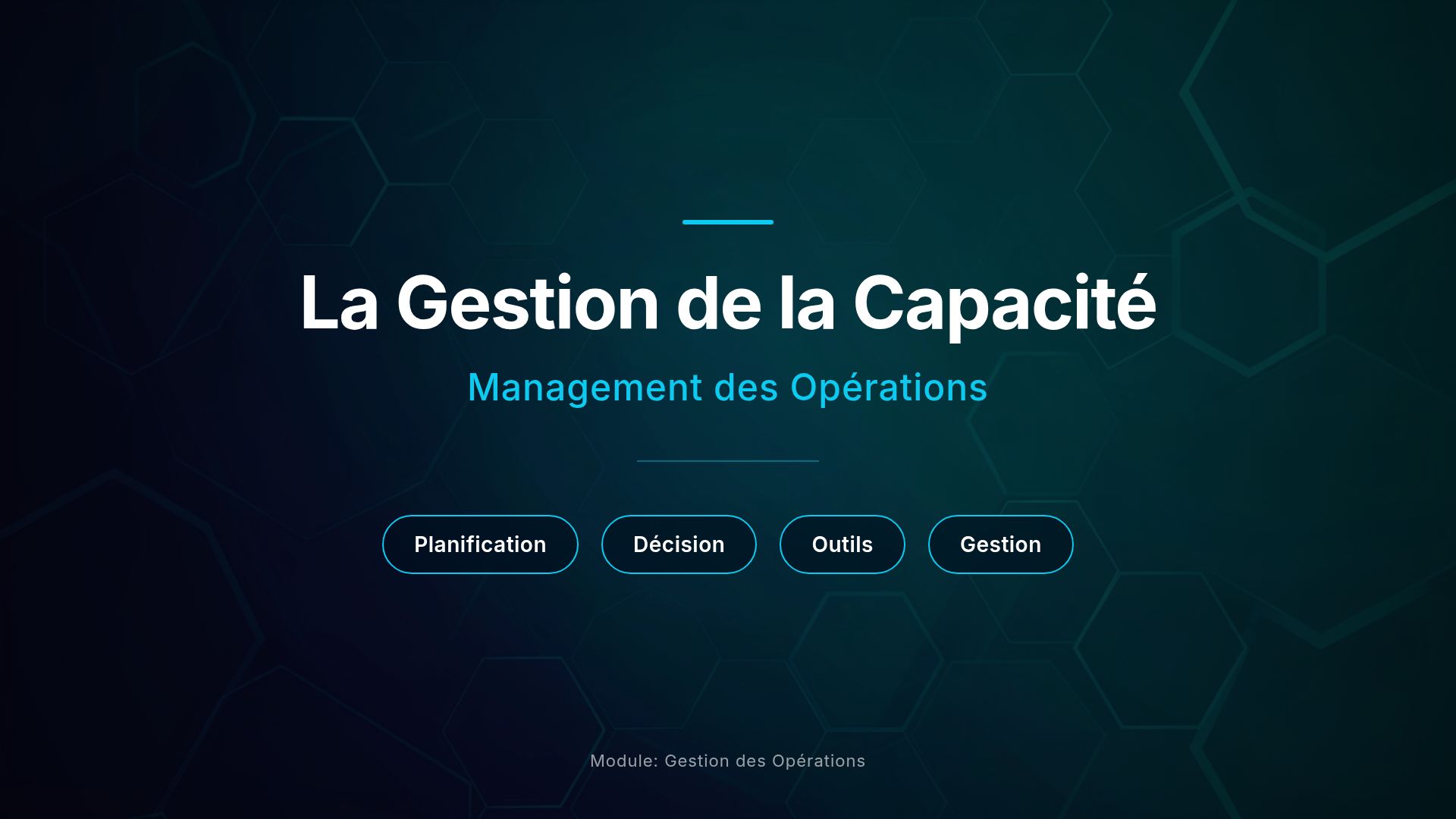 Gestion de la Capacité : Planification et Optimisation