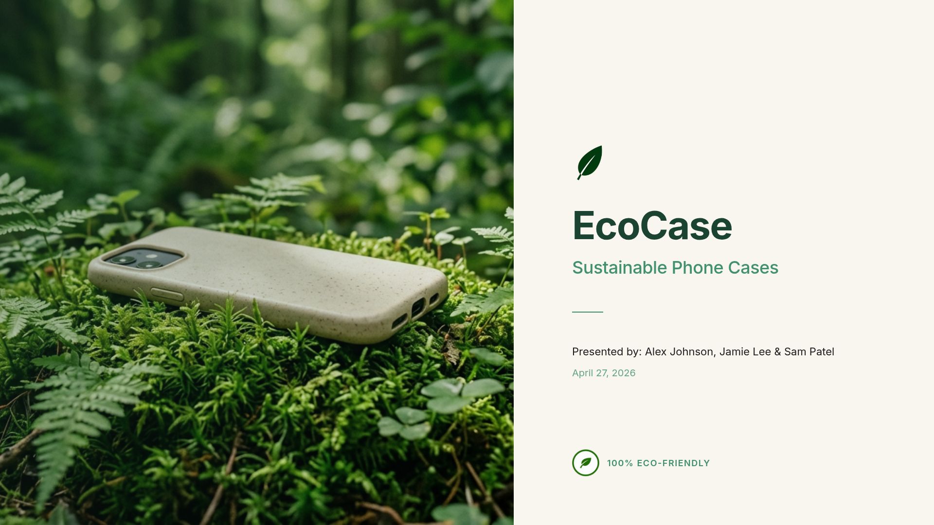 EcoCase: Sustainable Phone Case Business & Marketing Plan