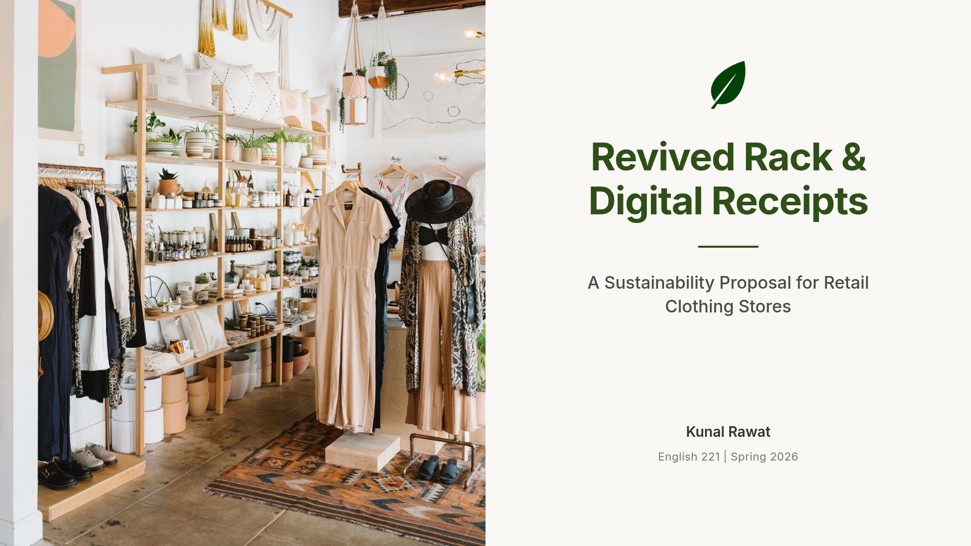 Sustainable Retail: Upcycled Fashion & Digital Receipts