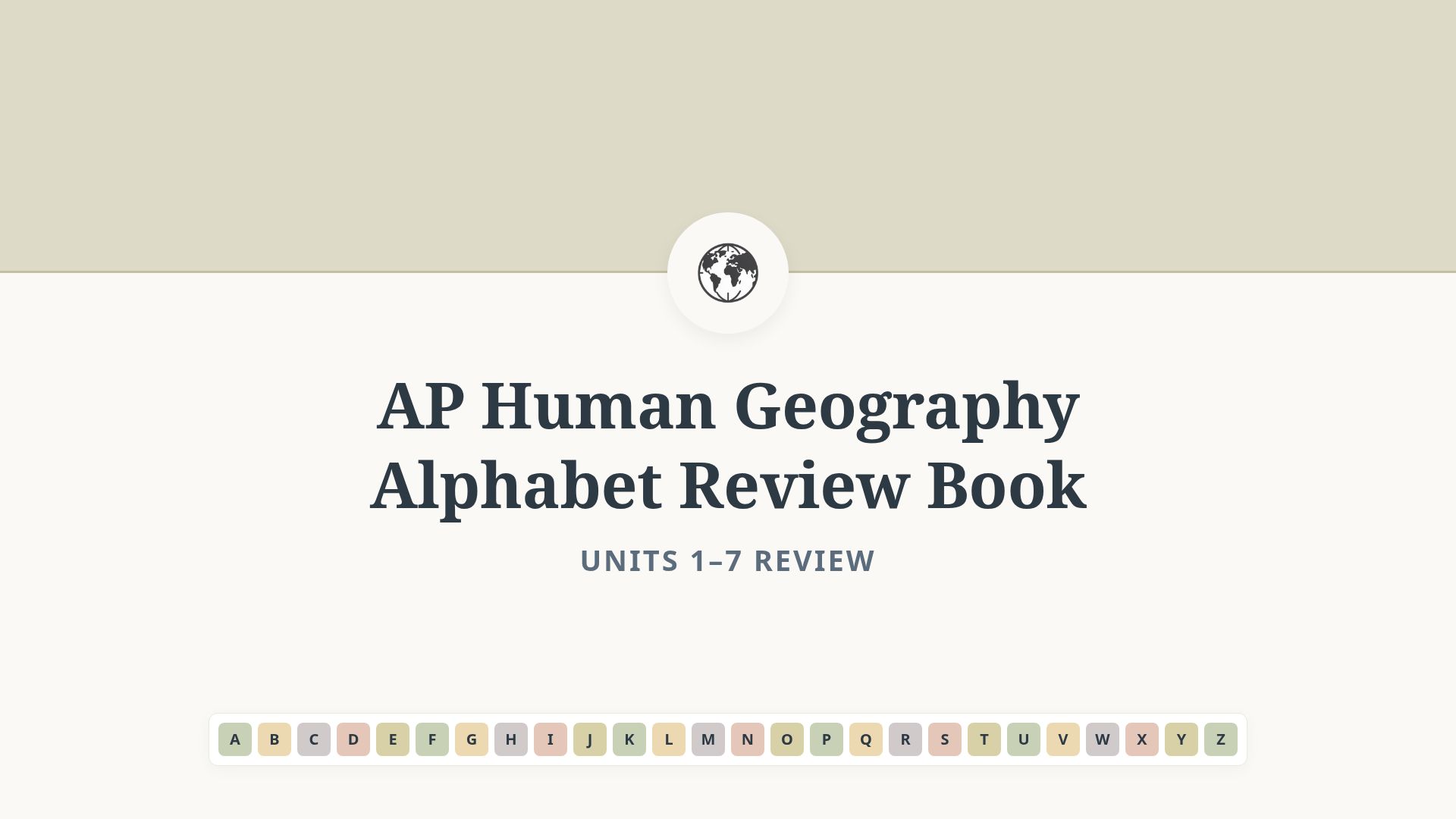 AP Human Geography Alphabet Review: Units 1-7 Essential Terms