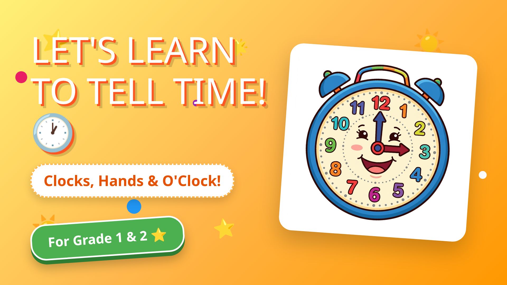 Learning to Tell Time: A Fun Guide for Grades 1-2