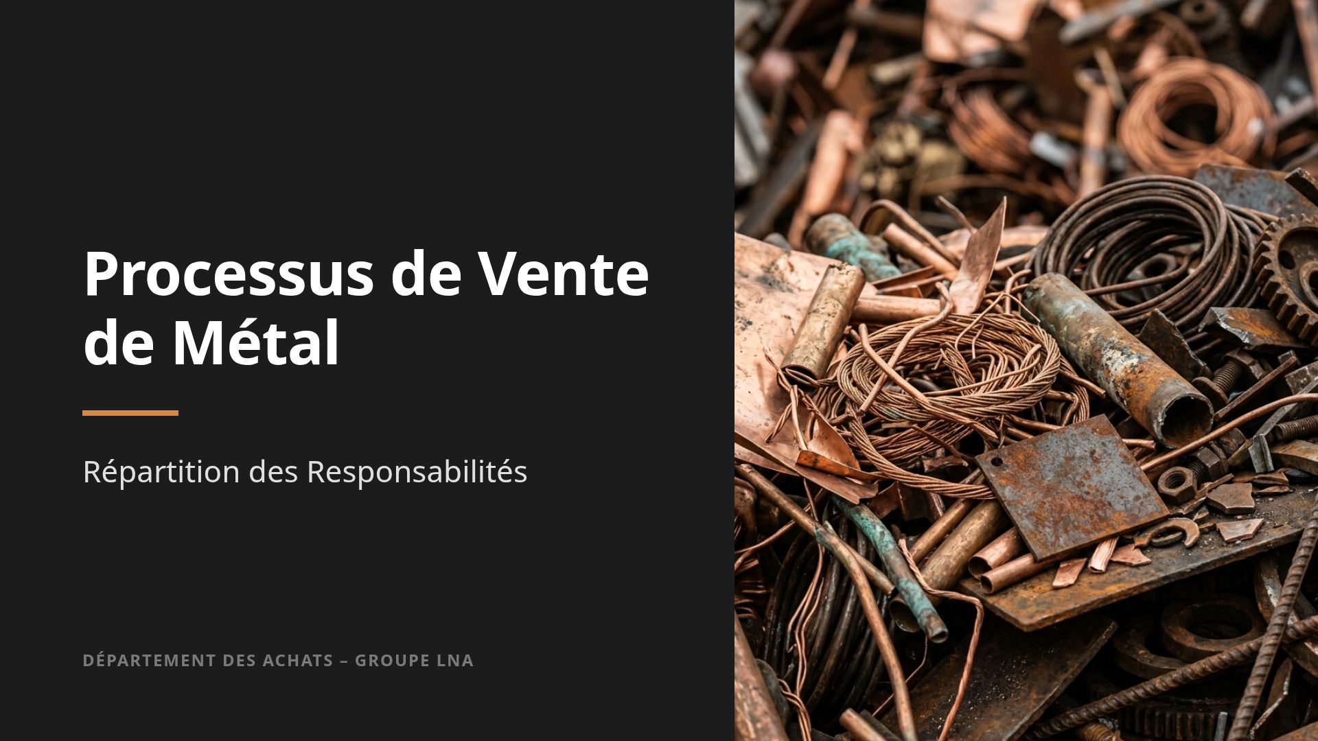 Processus de Vente de Métal : Guide et Responsabilités