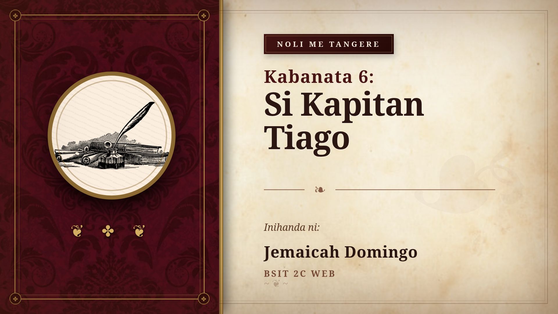Noli Me Tangere Kabanata 6: Si Kapitan Tiago Buod at Tauhan