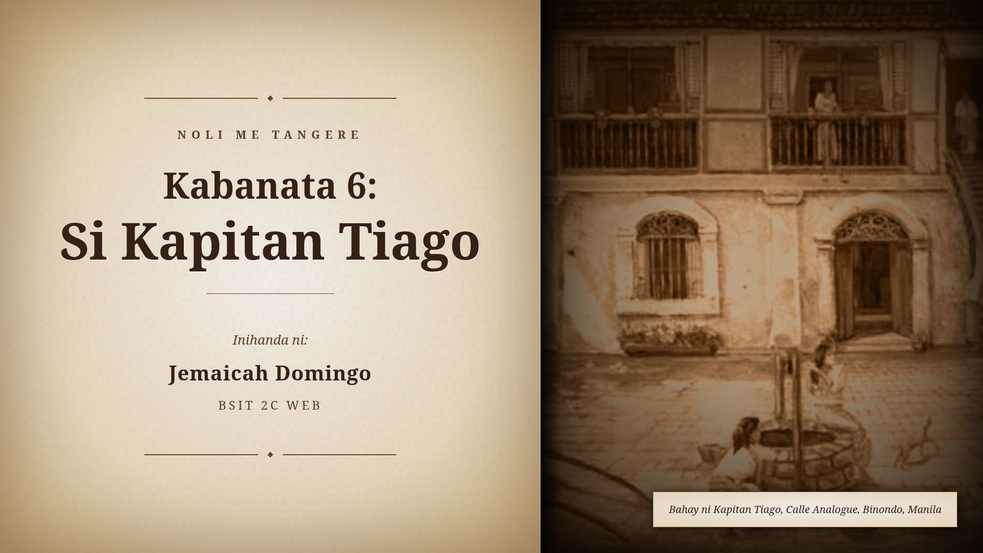 Noli Me Tangere Kabanata 6: Si Kapitan Tiago Buod at Aral