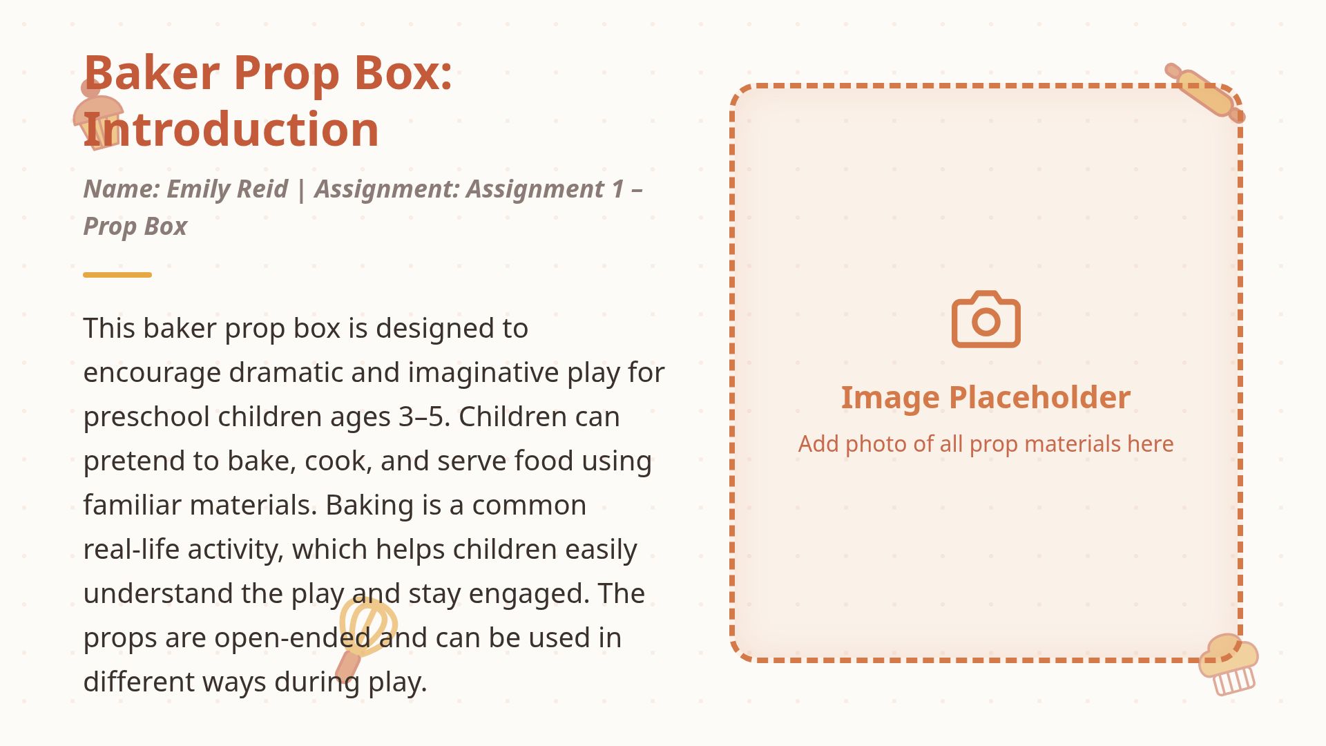 Baker Prop Box: Dramatic Play for Preschoolers (Ages 3-5)