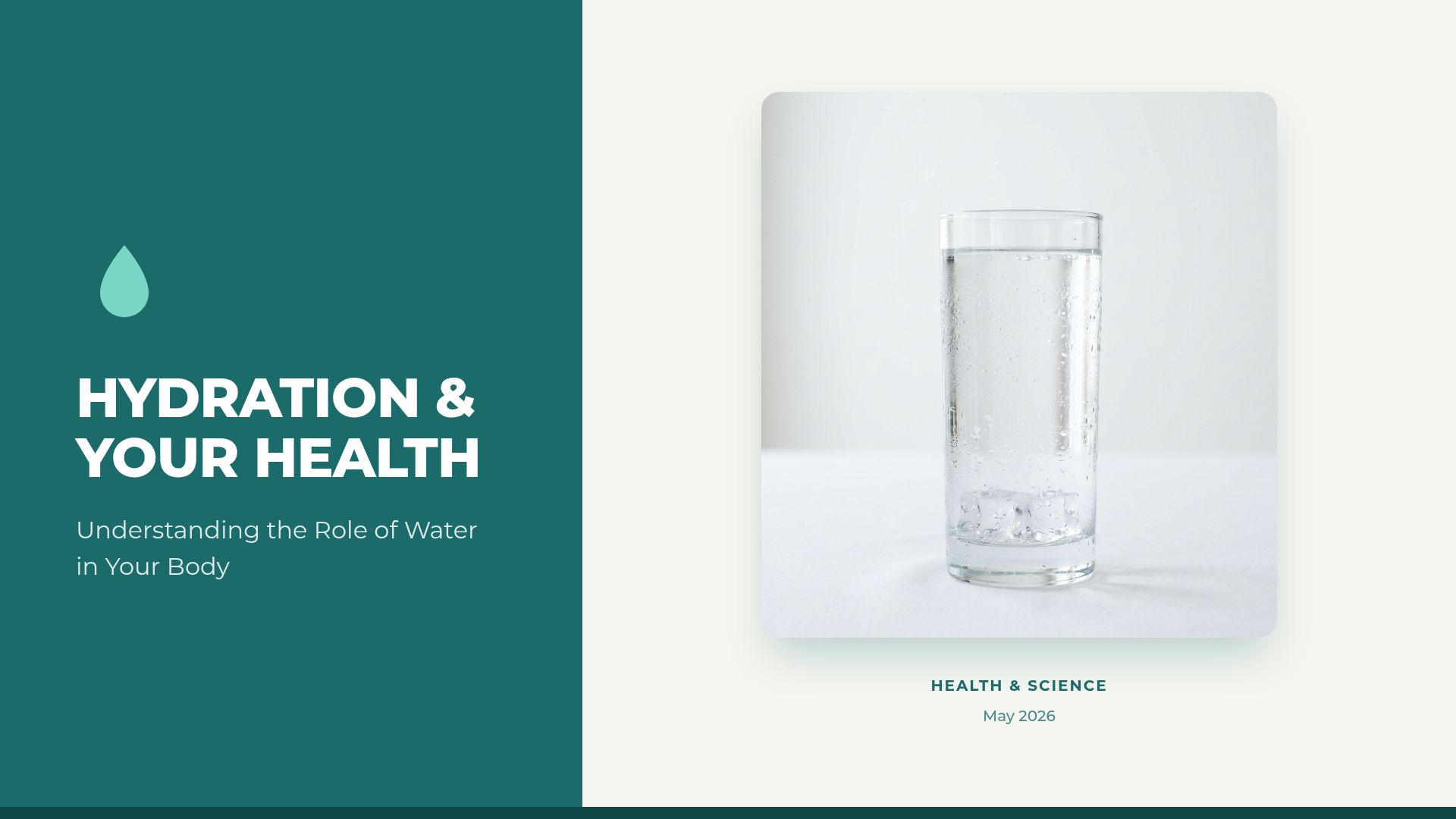 Hydration & Your Health: The Role of Water in the Body