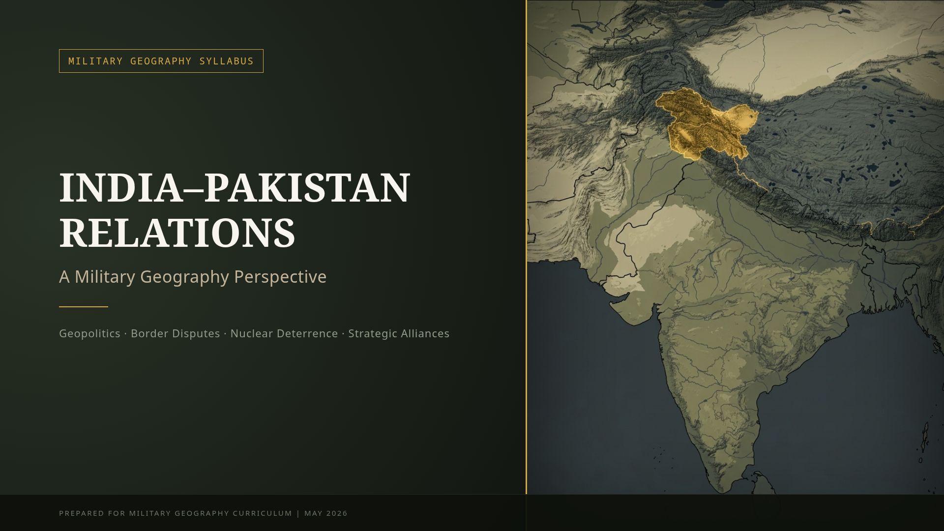 India-Pakistan Relations: A Military Geography Perspective