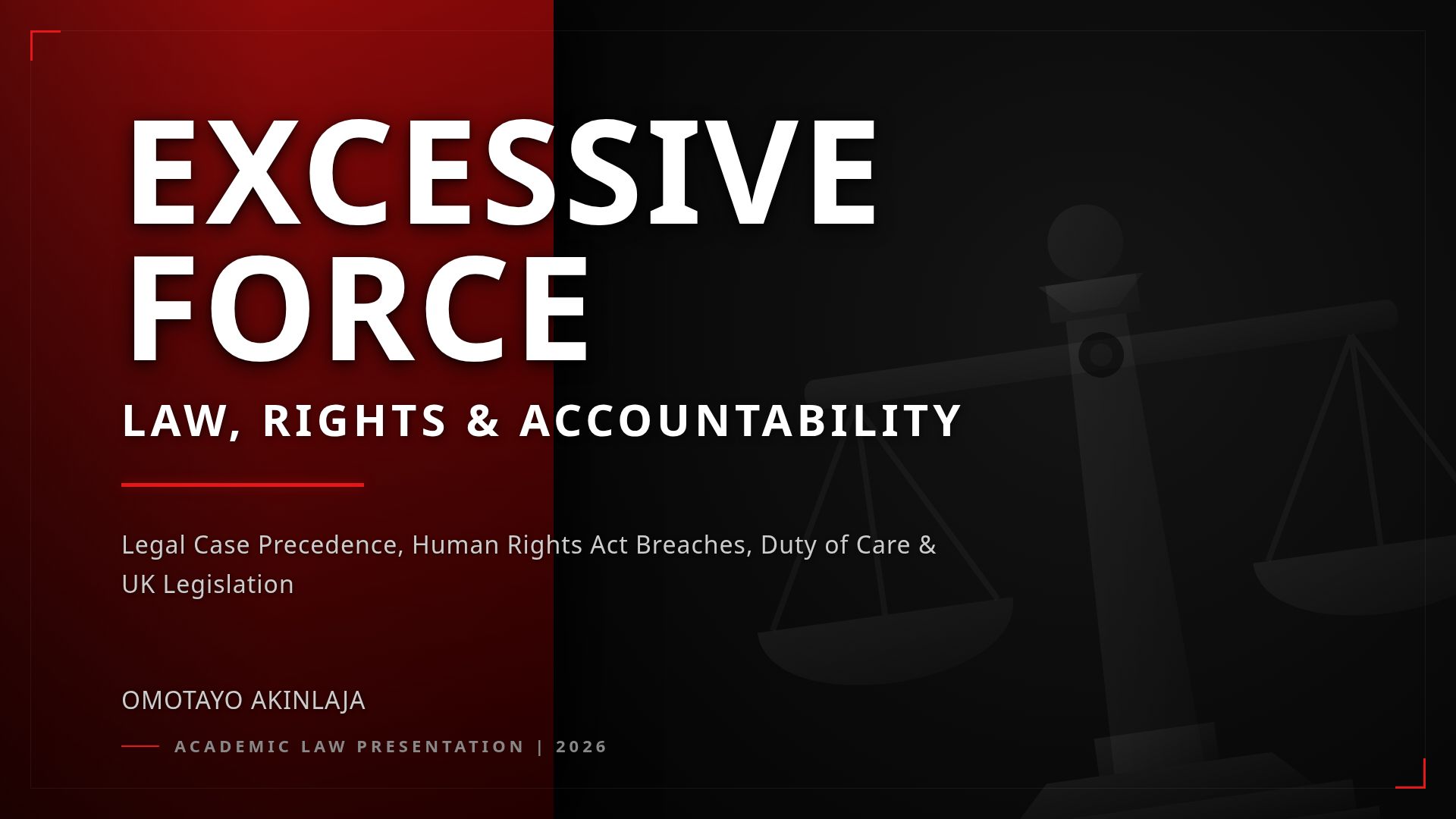 Excessive Force & Human Rights Law in the UK
