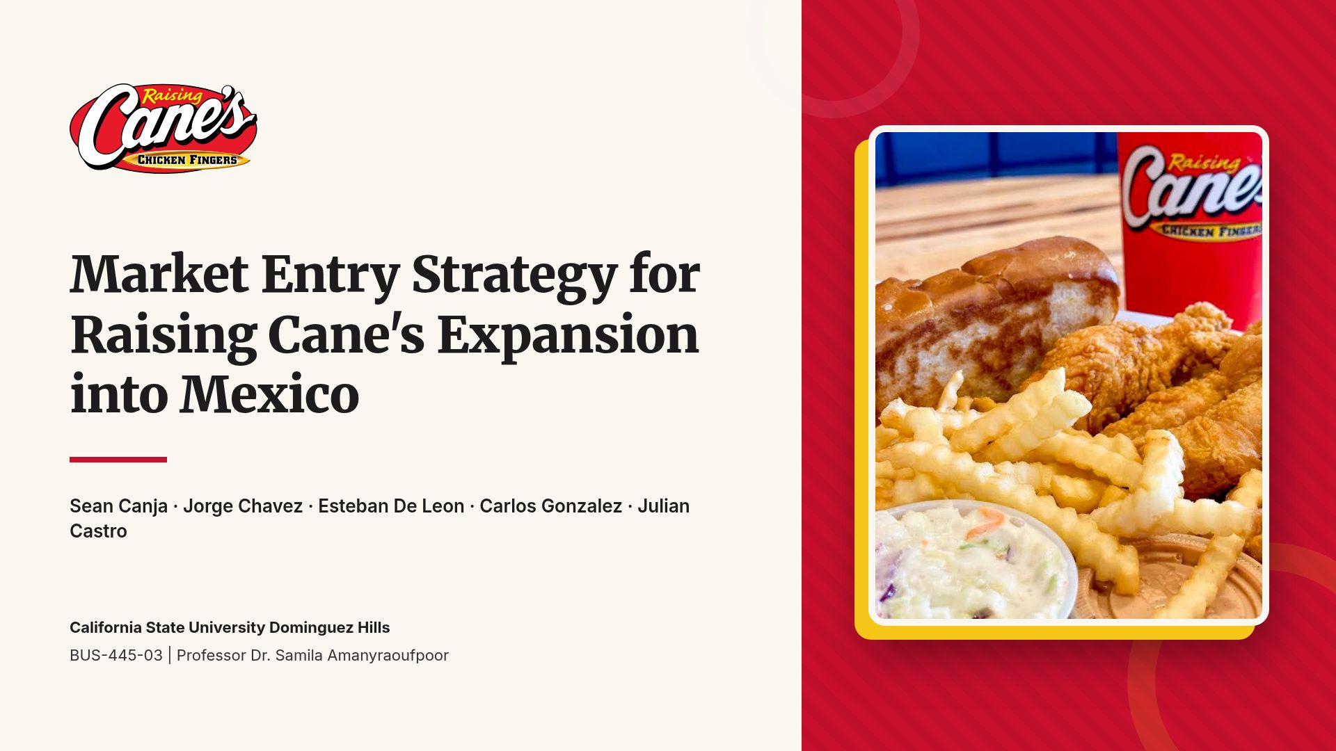 Raising Cane's Mexico Market Entry Strategy Analysis