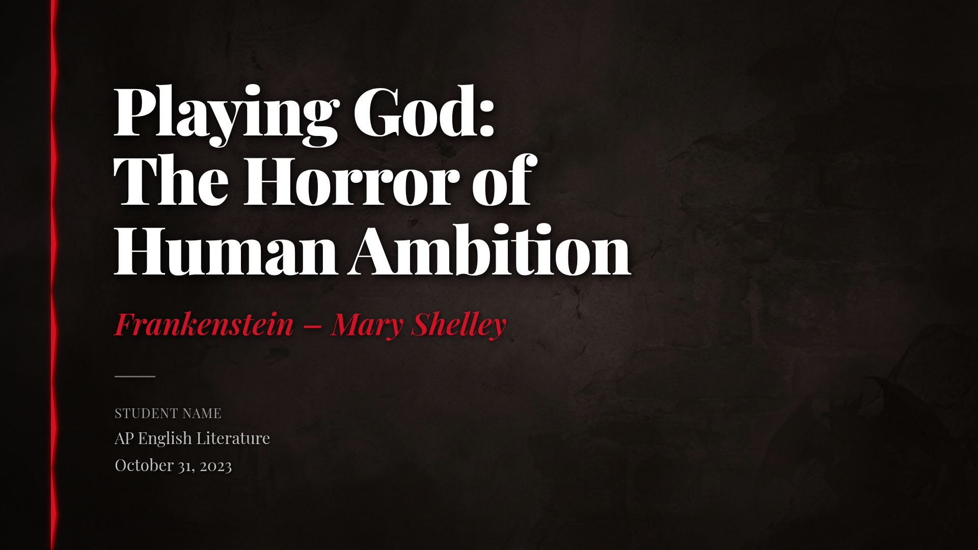Frankenstein Analysis: Ambition, Isolation, and Horror