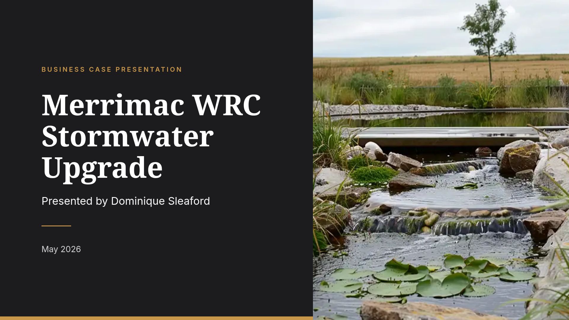 Merrimac WRC Stormwater Compliance Business Case