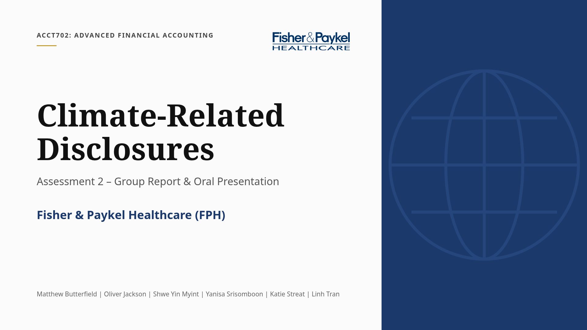F&P Healthcare Climate Disclosure Evaluation (NZ CS 1)