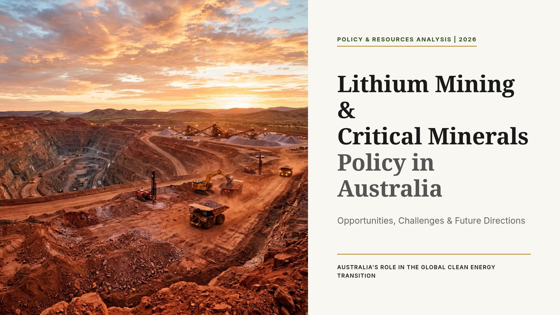 Australia's Lithium Mining Policy & Critical Minerals 2026