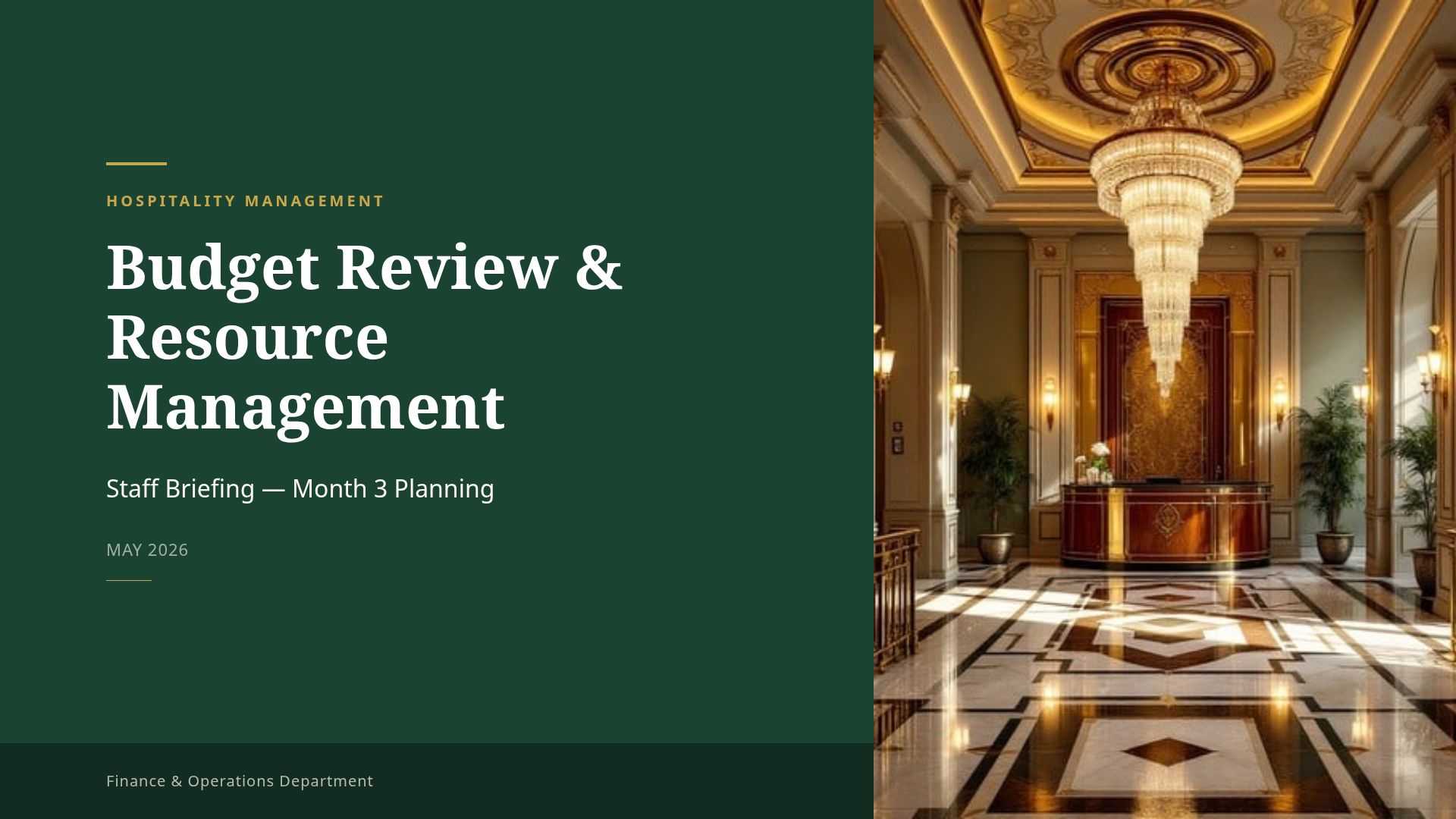 Hospitality Budget Review & Resource Management Presentation