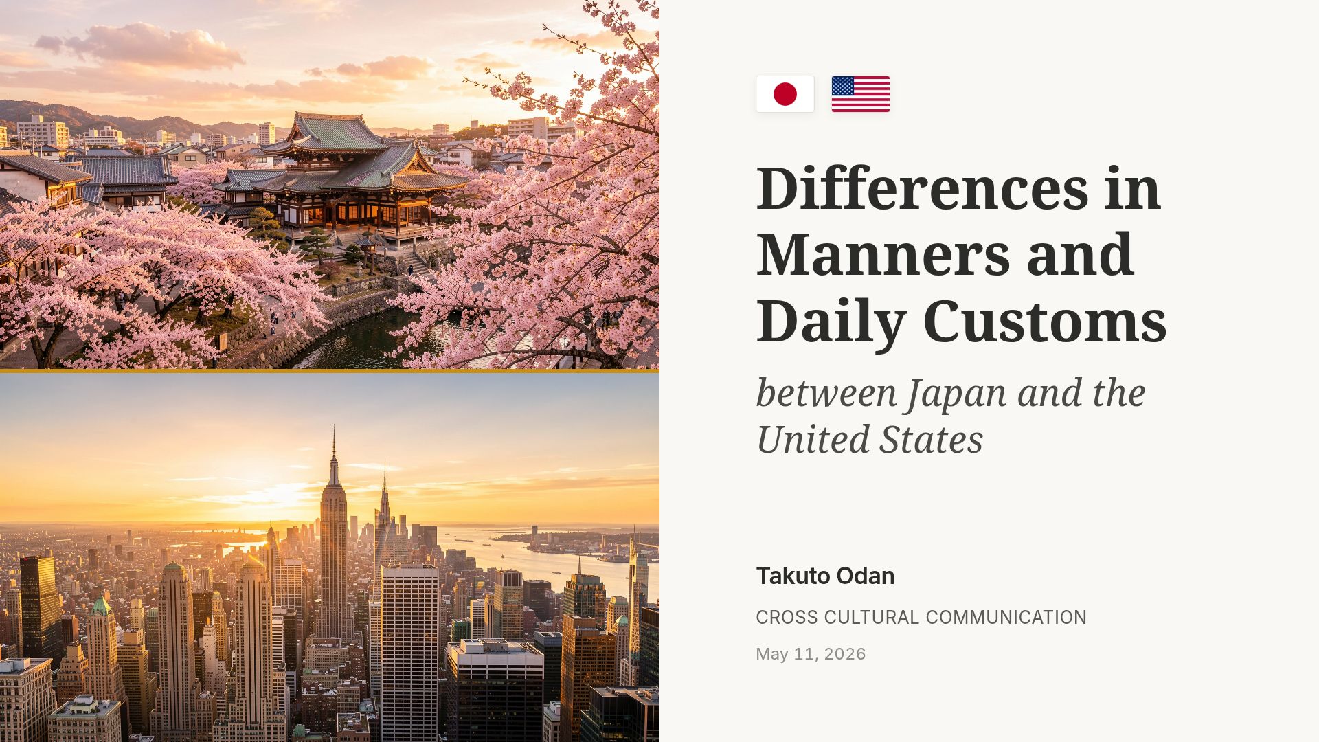 Manners and Daily Customs in Japan vs. the United States
