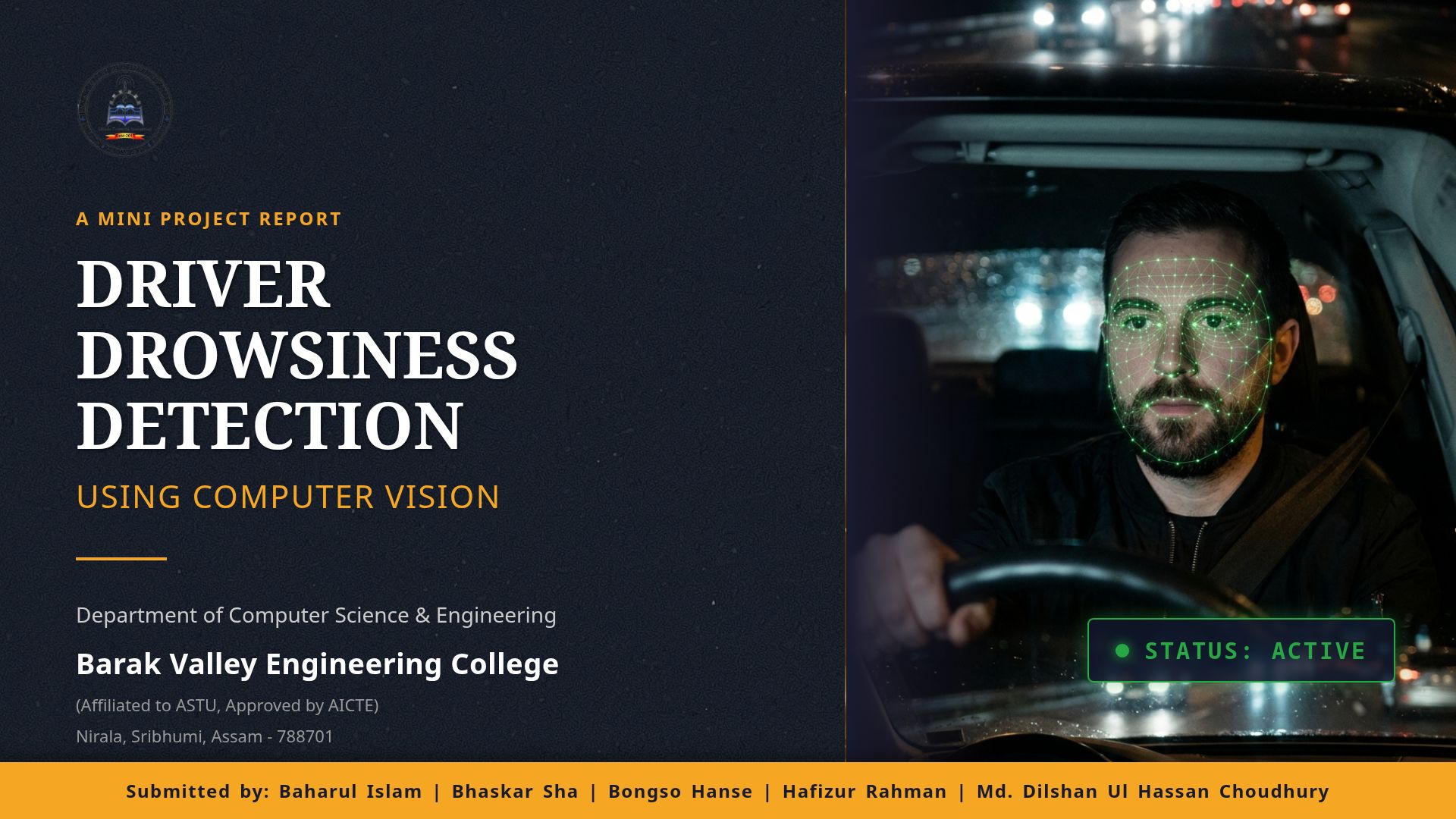 Driver Drowsiness Detection using Computer Vision & ML